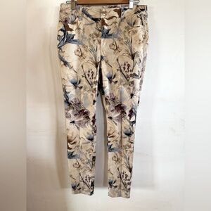 Chico’s Women’s 8 cotton/lyocell blend floral jeggings career travel eclectic